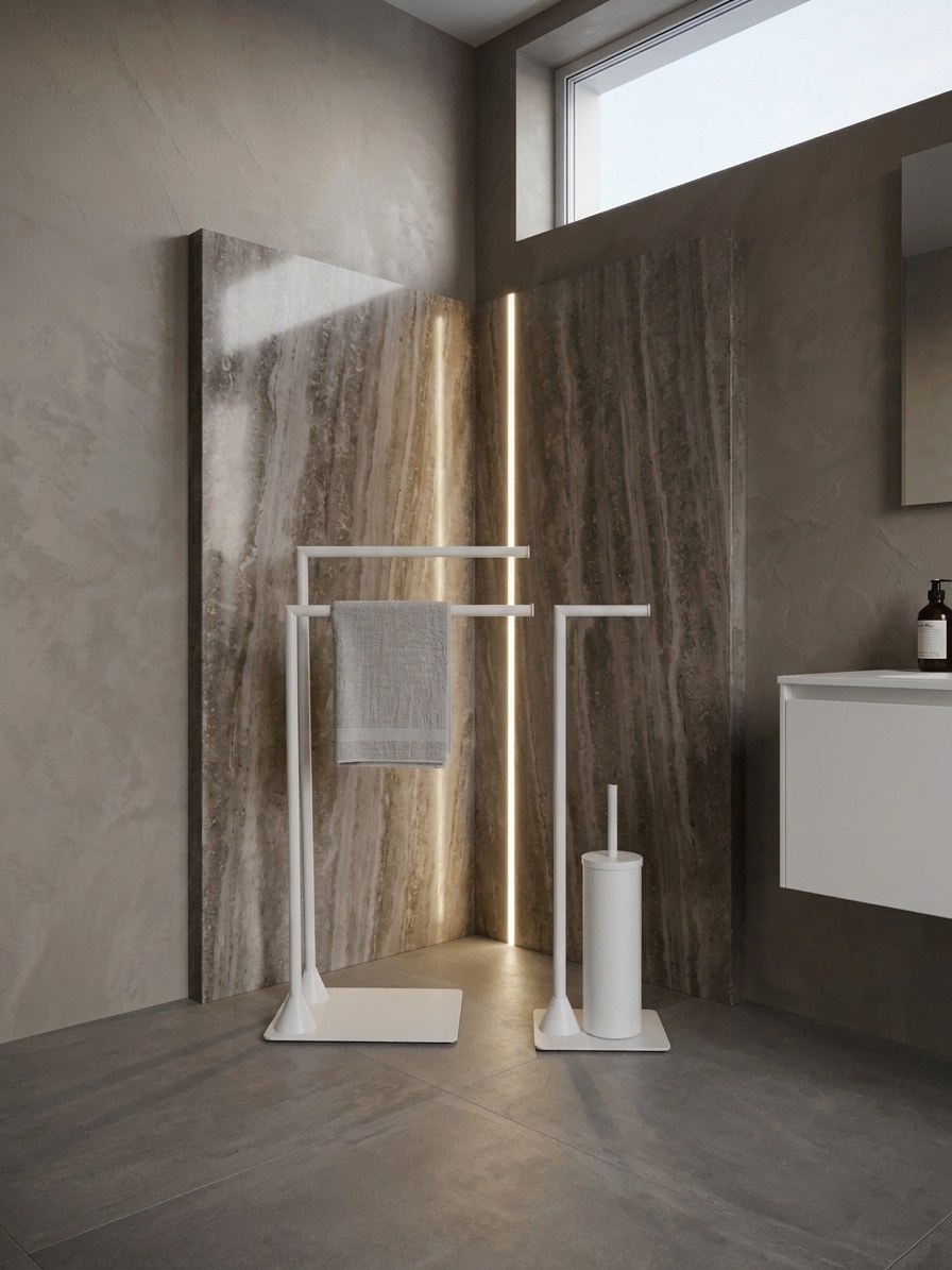 Piantana bagno bianca