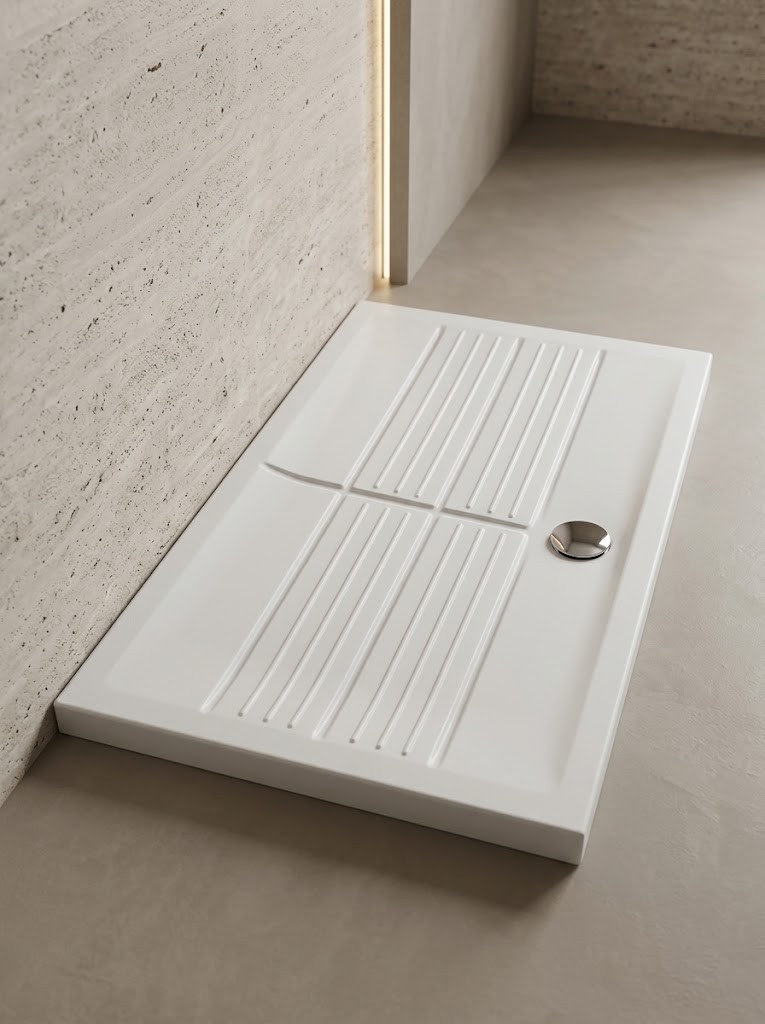 Piatto doccia in ceramica bianca