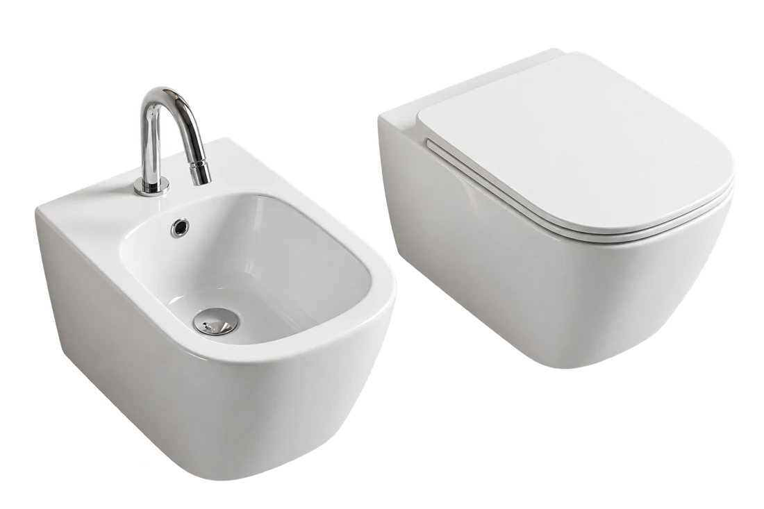 WC e bidet sospesi bianchi